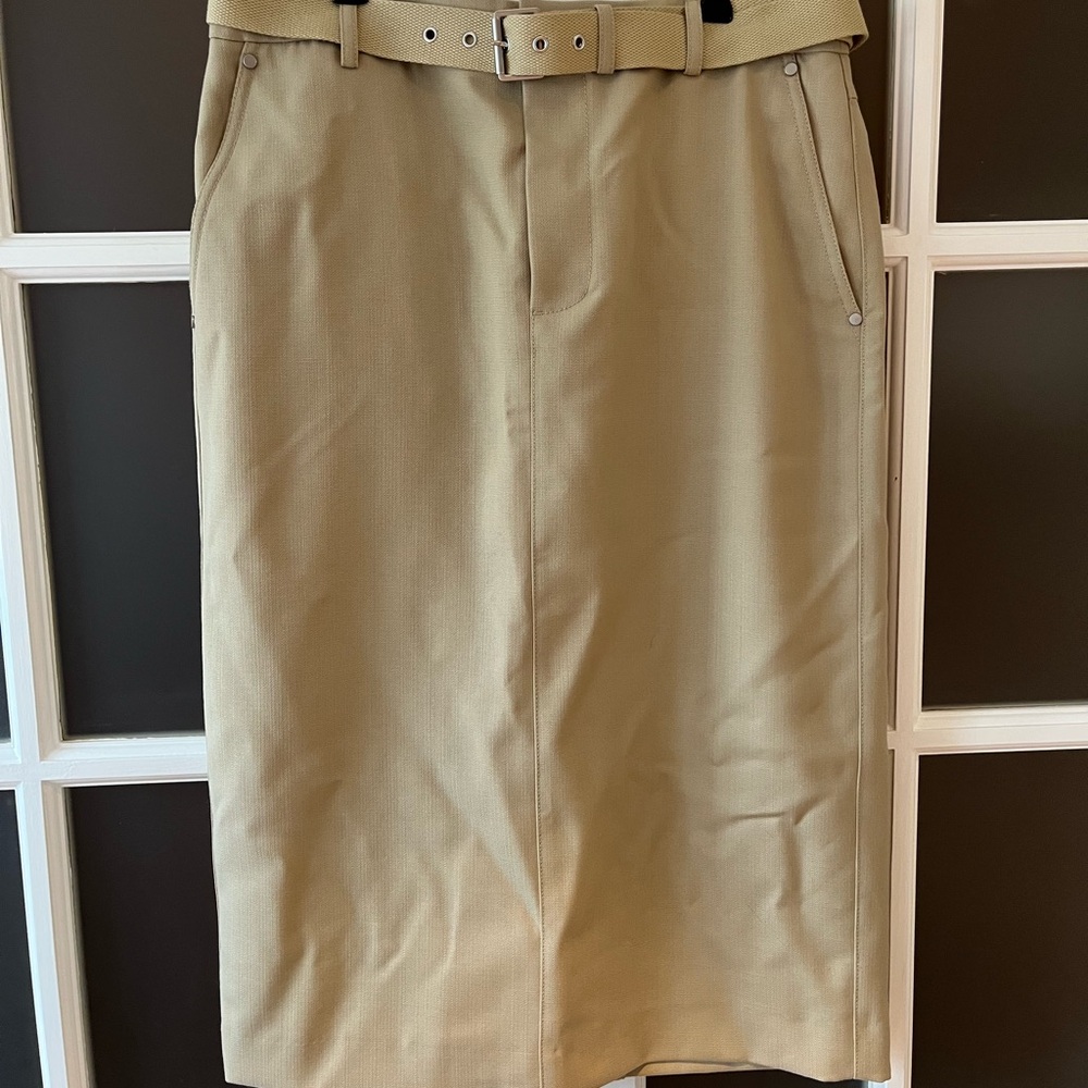 Vince Belted Pencil Skirt - Oak Moss - Size 10